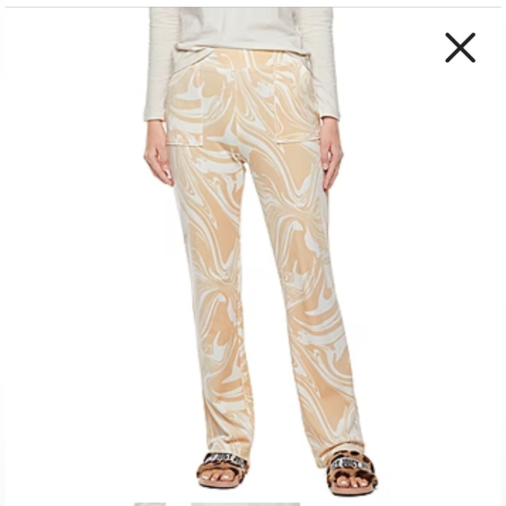 Juicy couture mid rise bootcut tan swirl velour sweatpants